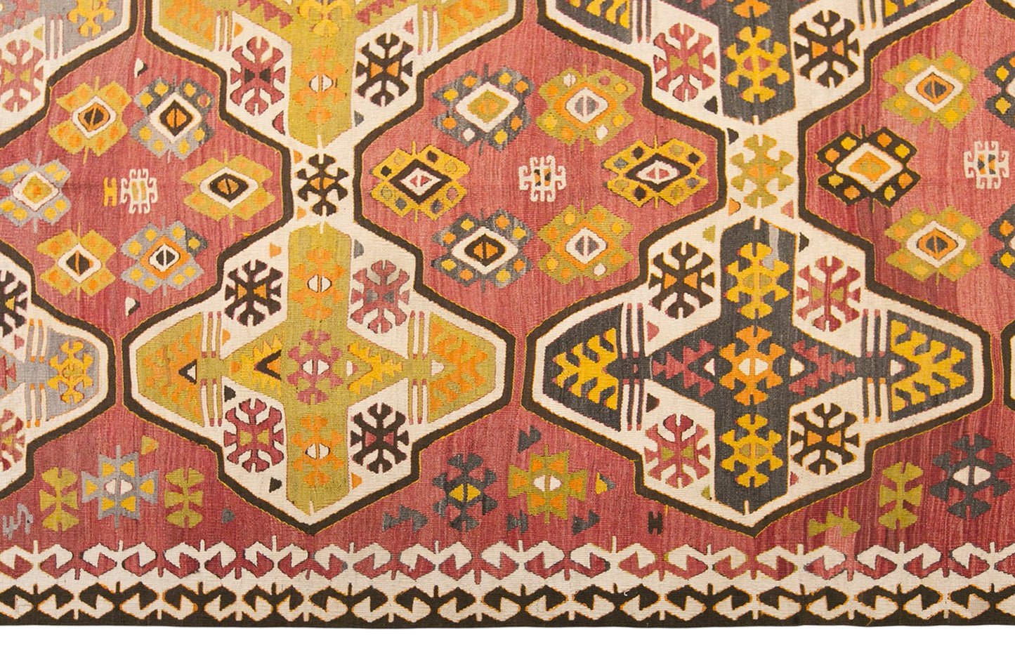 Vintage Turkish Kilim Rug, 5.1 x 11.3 ft, 155 x 345 cm, Handwoven Wool Kilim