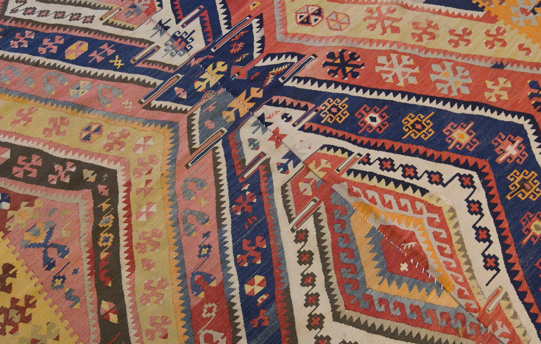 Vintage Turkish Kilim Rug, 5.1 x 13.9 ft, 155 x 425 cm, Handwoven Wool Kilim