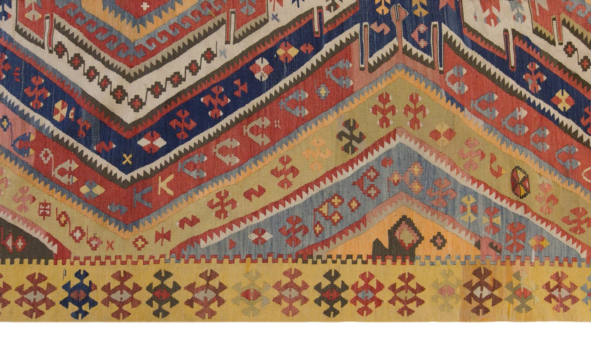 Vintage Turkish Kilim Rug, 5.1 x 13.9 ft, 155 x 425 cm, Handwoven Wool Kilim