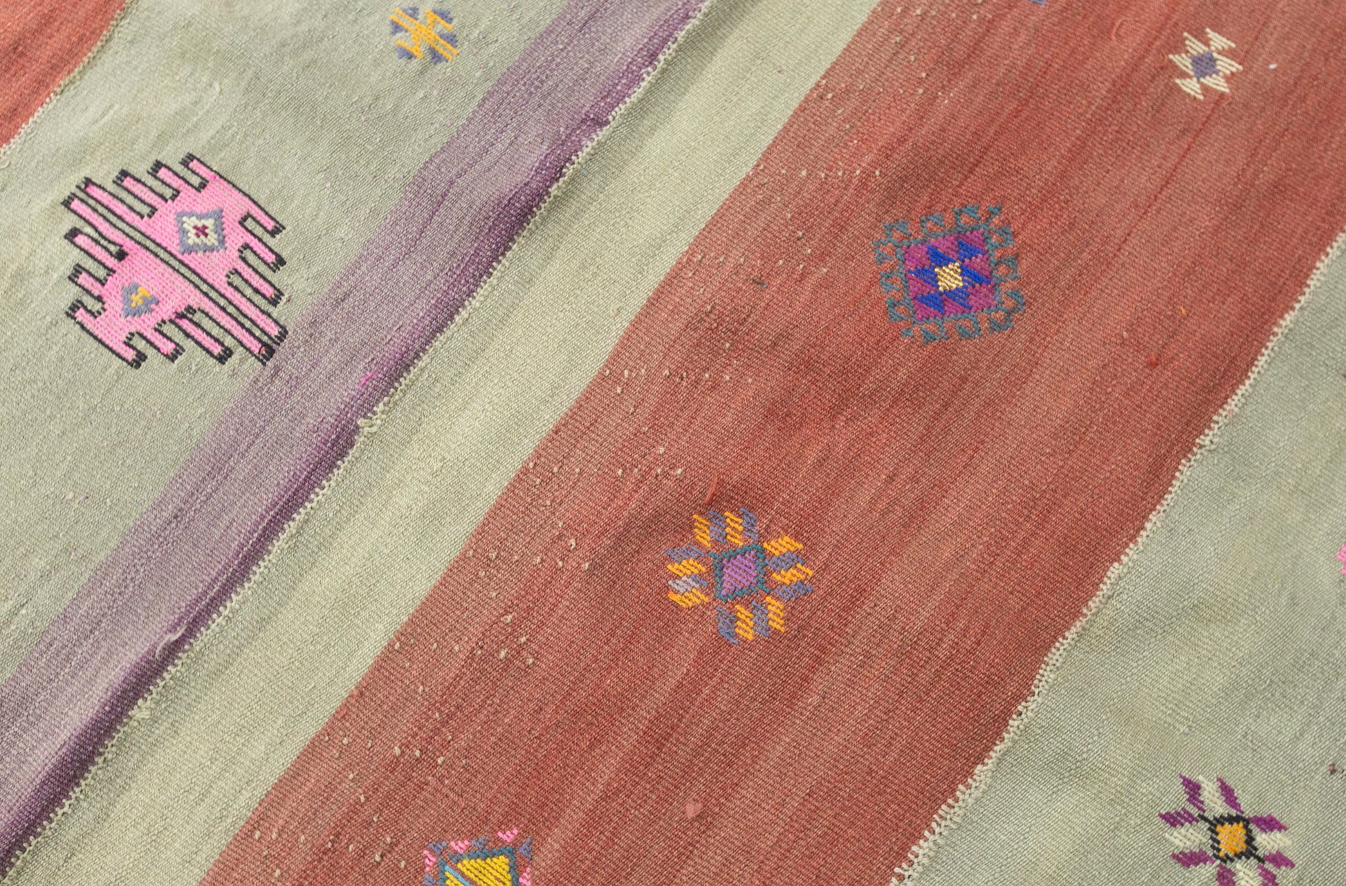 Vintage Turkish Kilim Rug, 5.1 x 8.4 ft, Handwoven Wool Embroidered Anatolian Rug