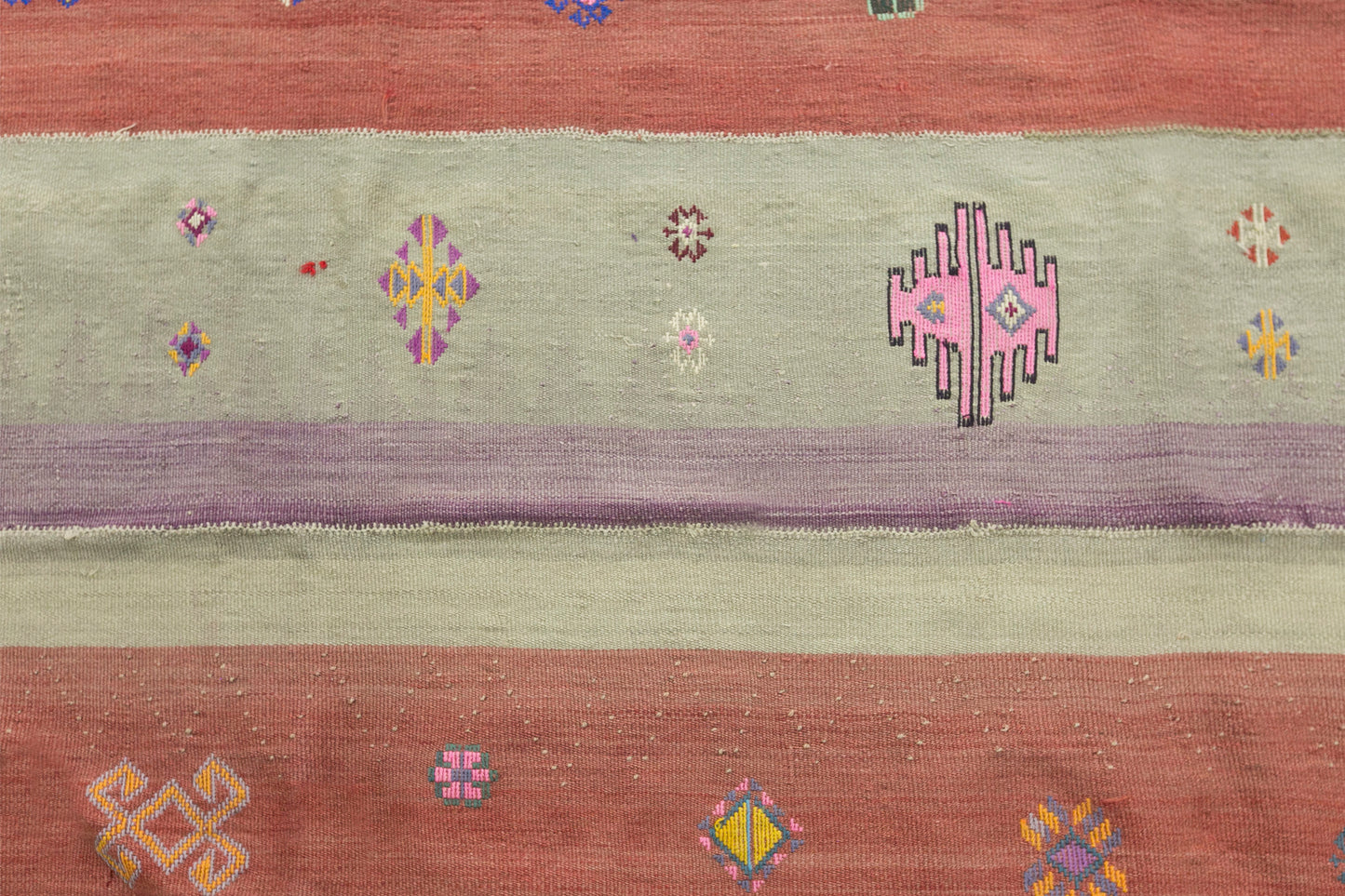 Vintage Turkish Kilim Rug, 5.1 x 8.4 ft, Handwoven Wool Embroidered Anatolian Rug