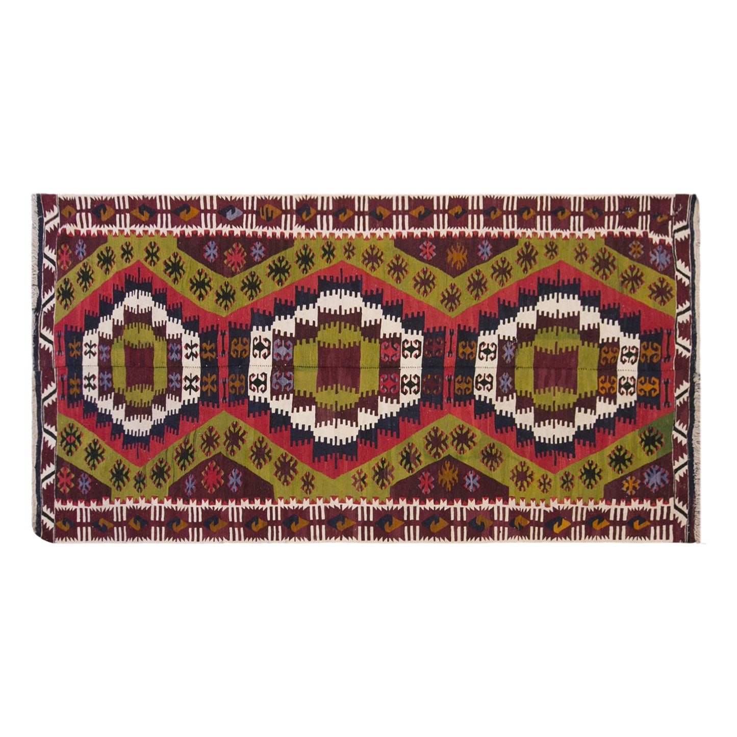 Vintage Turkish Kilim Rug, 5.2 x 11.7 ft, 160 x 356 cm, Handwoven Wool Kilim