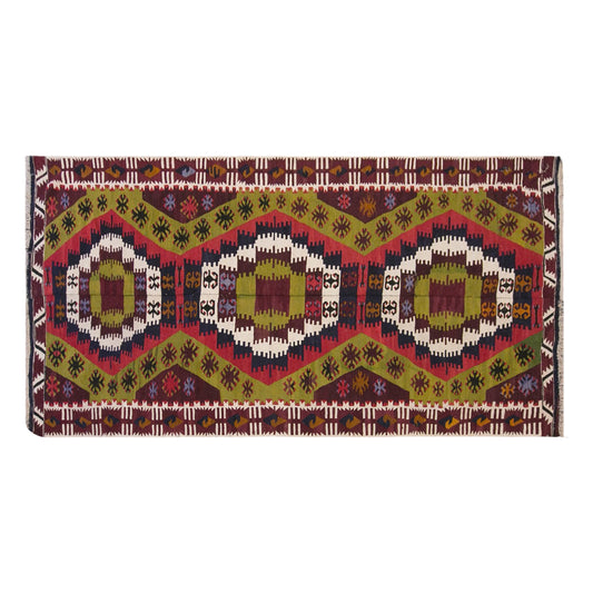 Vintage Turkish Kilim Rug, 5.2 x 11.7 ft, 160 x 356 cm, Handwoven Wool Kilim