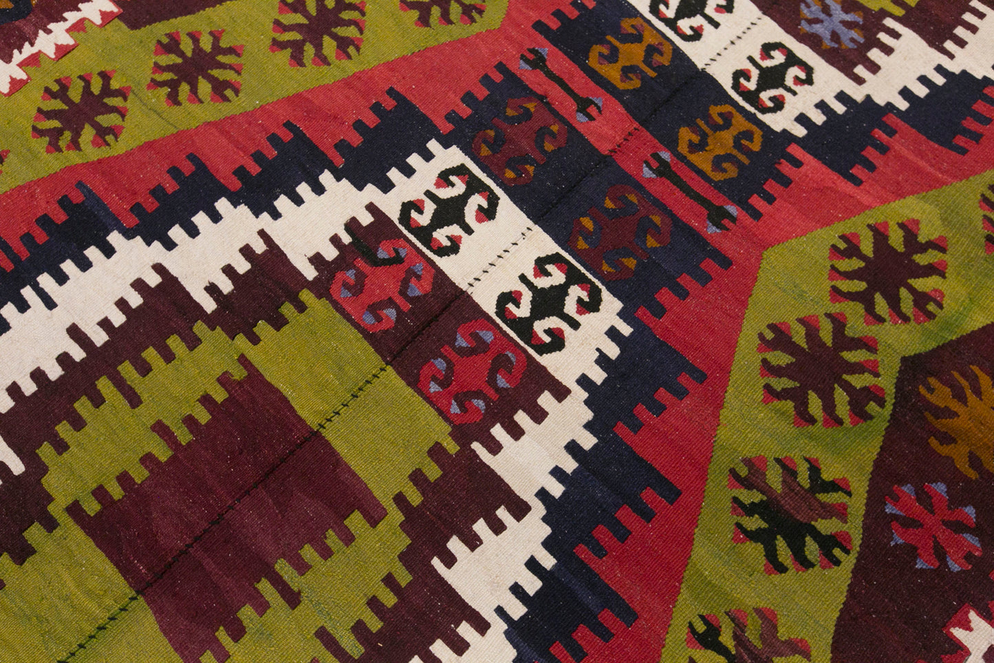 Vintage Turkish Kilim Rug, 5.2 x 11.7 ft, 160 x 356 cm, Handwoven Wool Kilim