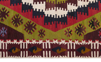 Vintage Turkish Kilim Rug, 5.2 x 11.7 ft, 160 x 356 cm, Handwoven Wool Kilim