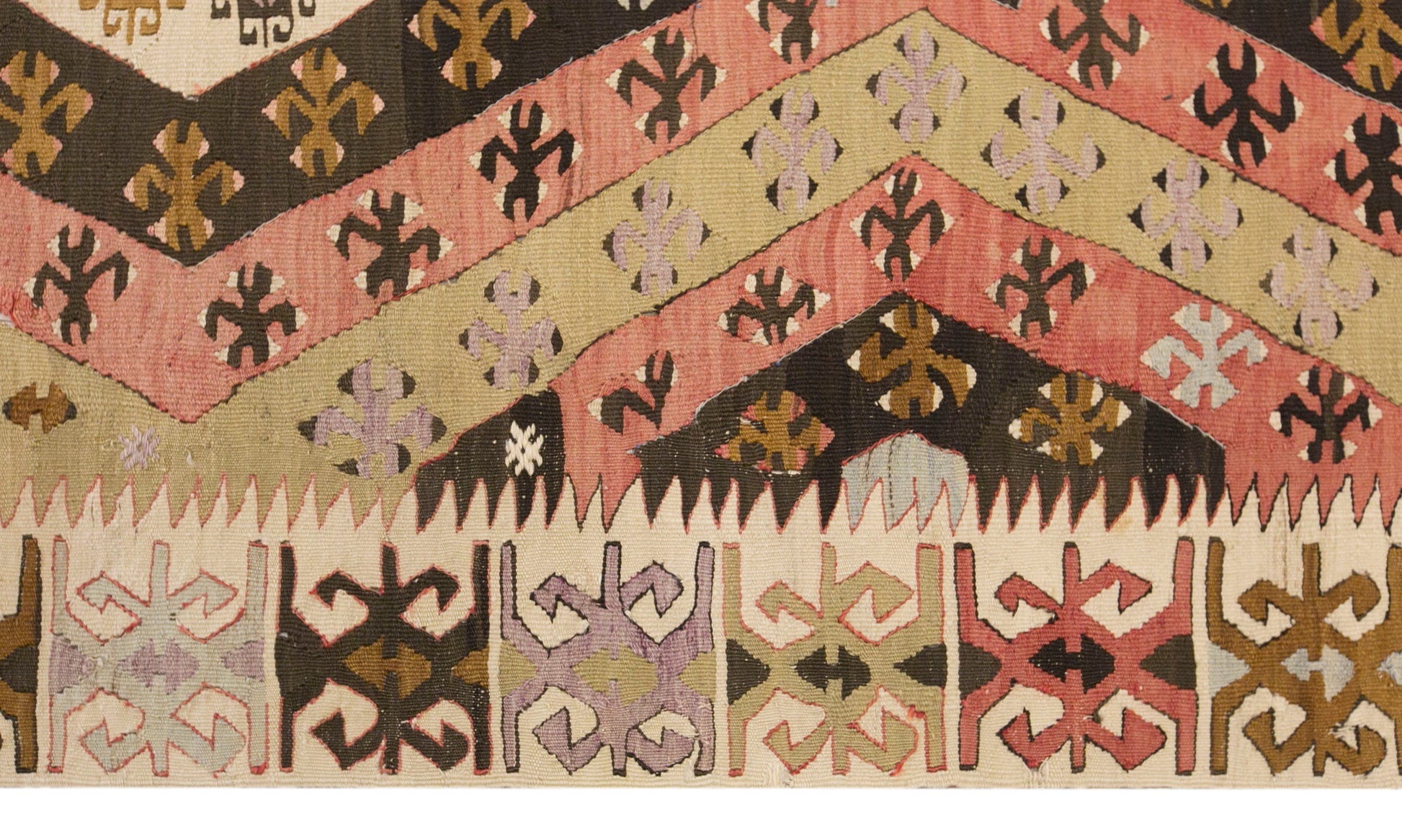 Vintage Turkish Kilim Rug, 5.2 x 12.4 ft, 160 x 378 cm, Handwoven Wool Kilim