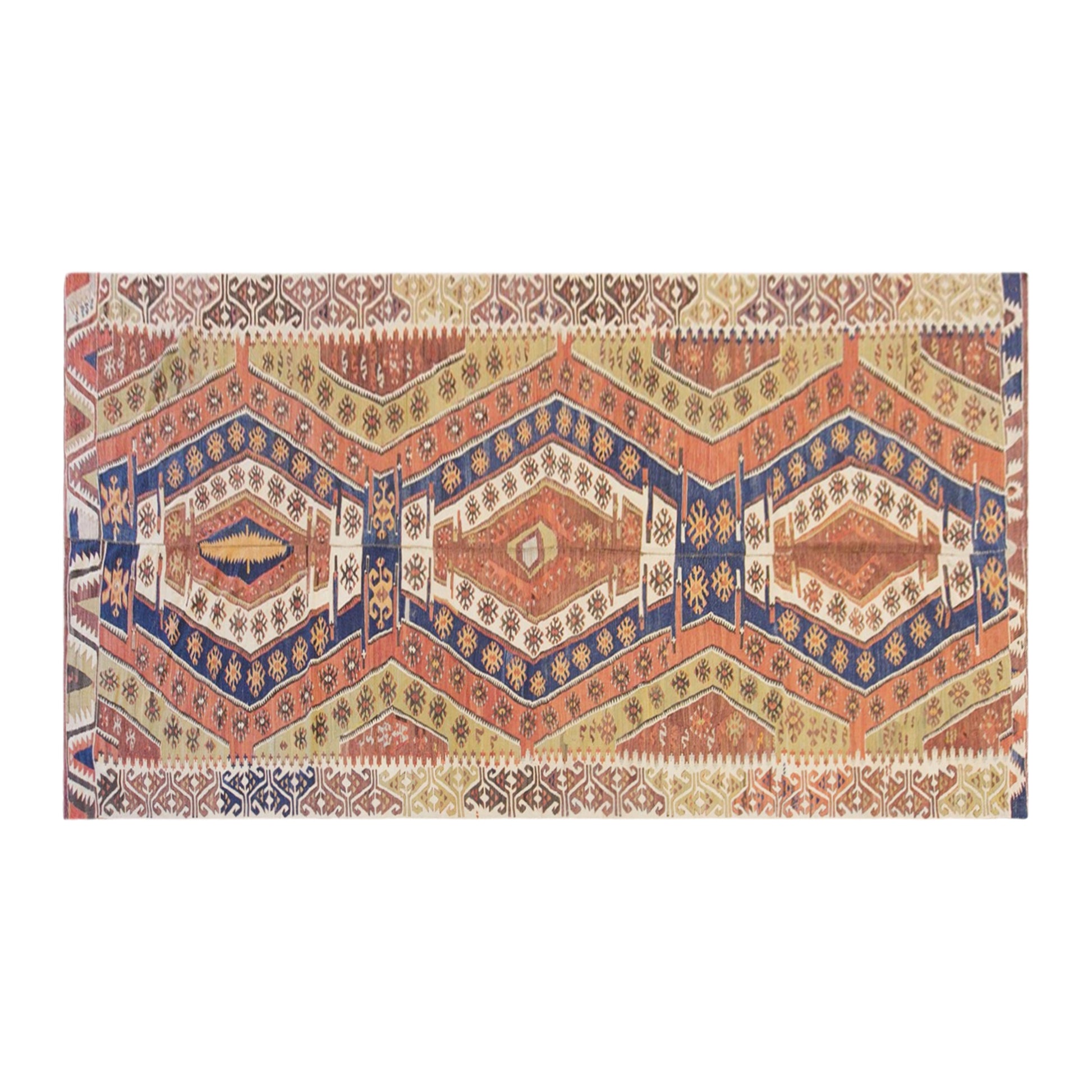 Vintage Turkish Kilim Rug, 5.2 x 13.6 ft, 157 x 415 cm, Handwoven Wool Kilim