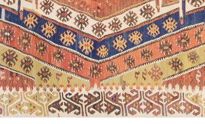 Vintage Turkish Kilim Rug, 5.2 x 13.6 ft, 157 x 415 cm, Handwoven Wool Kilim