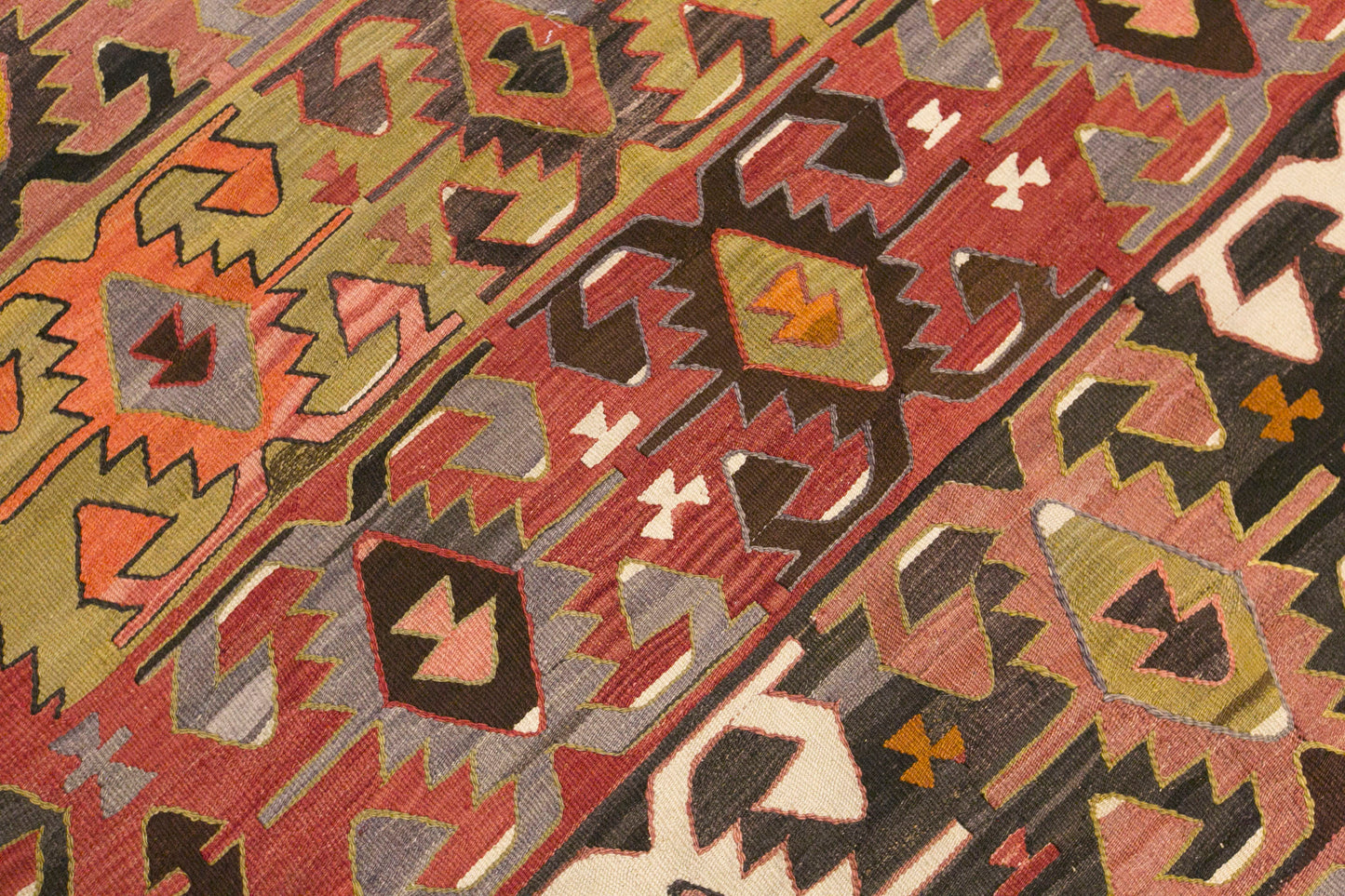 Vintage Turkish Kilim Rug, 5.3 x 11.2 ft, 162 x 340 cm, Handwoven Wool Kilim
