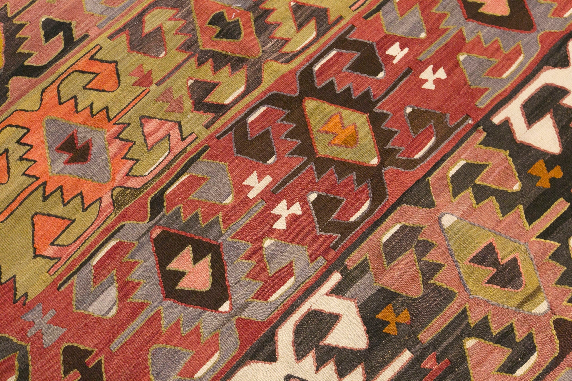 Vintage Turkish Kilim Rug, 5.3 x 11.2 ft, 162 x 340 cm, Handwoven Wool Kilim