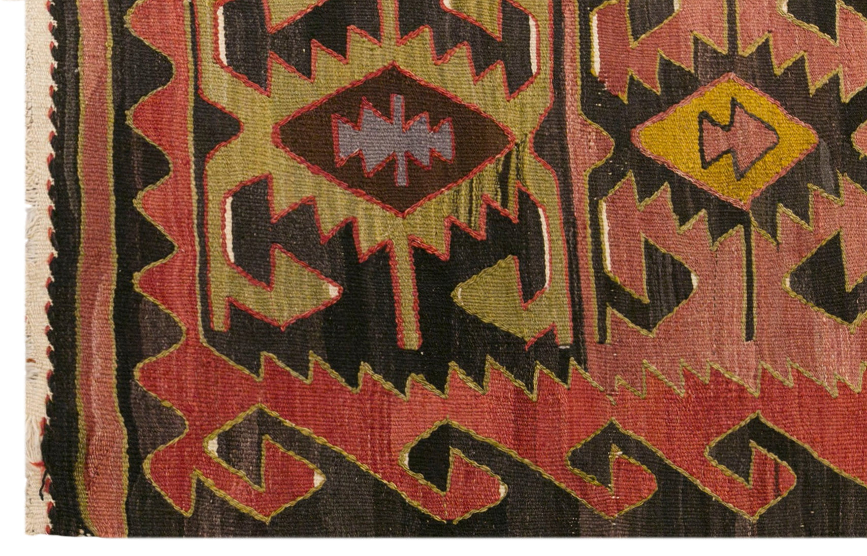 Vintage Turkish Kilim Rug, 5.3 x 11.2 ft, 162 x 340 cm, Handwoven Wool Kilim
