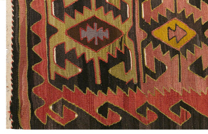 Vintage Turkish Kilim Rug, 5.3 x 11.2 ft, 162 x 340 cm, Handwoven Wool Kilim
