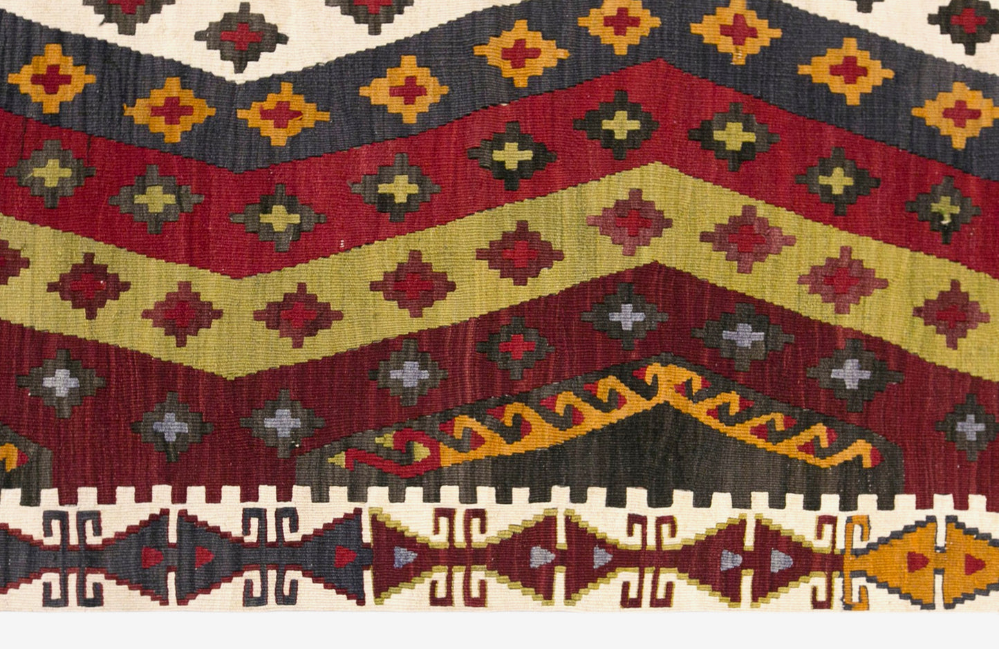 Vintage Turkish Kilim Rug, 5.3 x 11.2 ft, 162 x 342 cm, Handwoven Wool Kilim