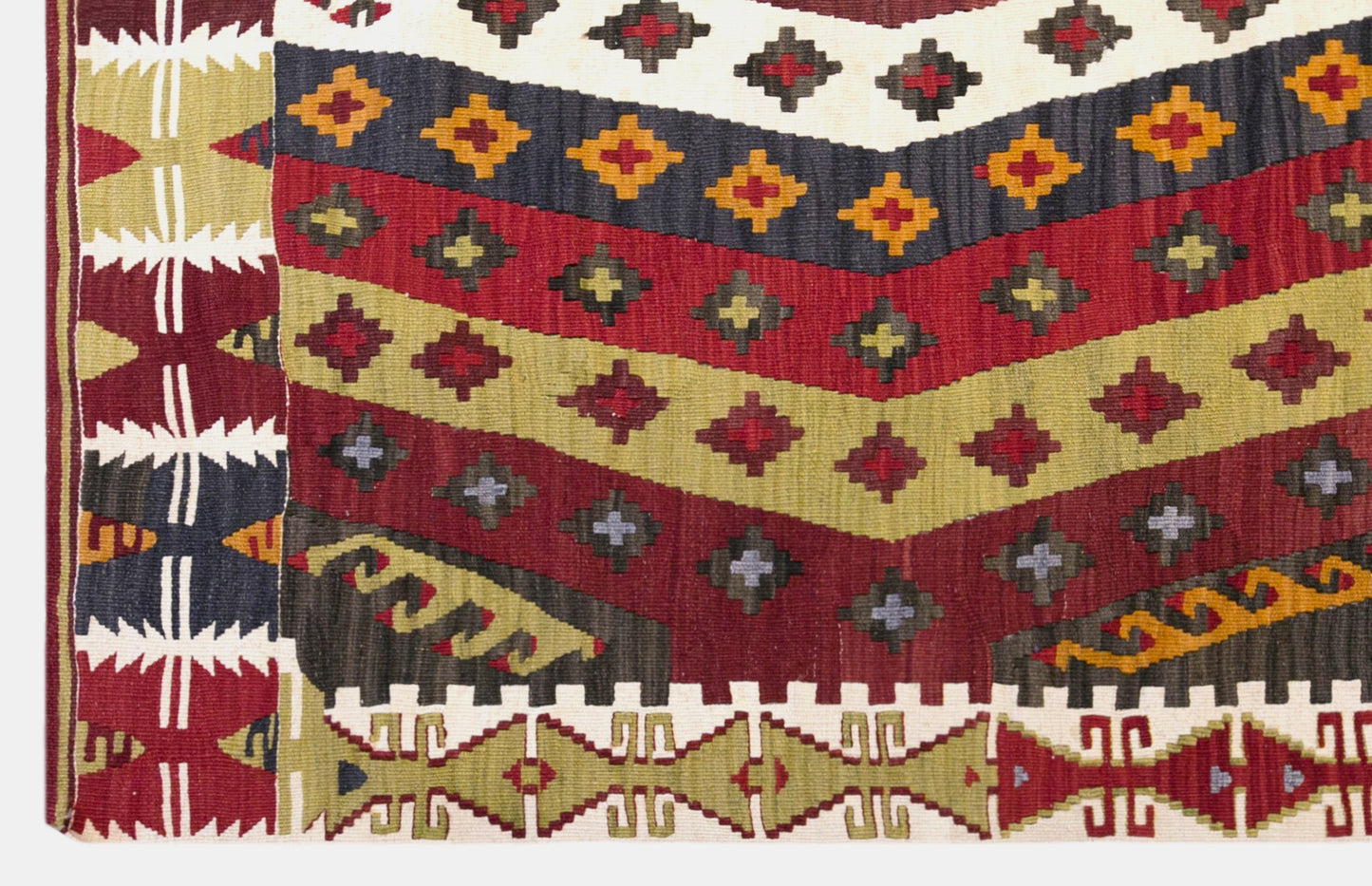 Vintage Turkish Kilim Rug, 5.3 x 11.2 ft, 162 x 342 cm, Handwoven Wool Kilim
