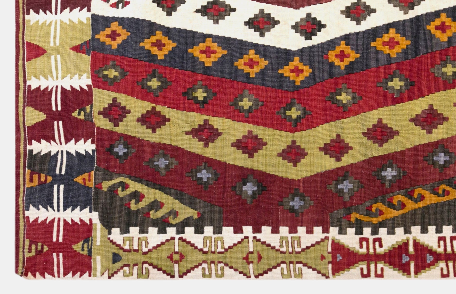 Vintage Turkish Kilim Rug, 5.3 x 11.2 ft, 162 x 342 cm, Handwoven Wool Kilim