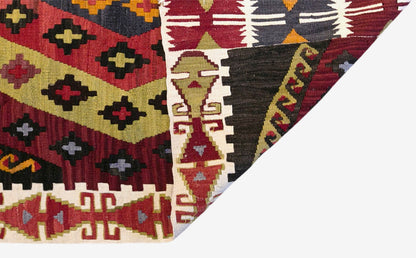 Vintage Turkish Kilim Rug, 5.3 x 11.2 ft, 162 x 342 cm, Handwoven Wool Kilim