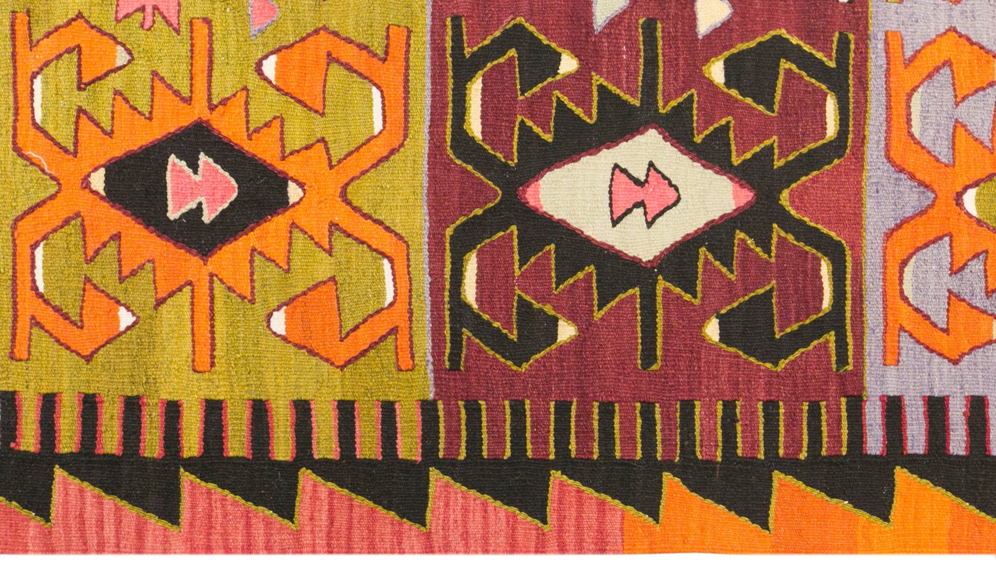 Vintage Turkish Kilim Rug, 5.4 x 11.6 ft, 165 x 355 cm, Handwoven Wool Kilim