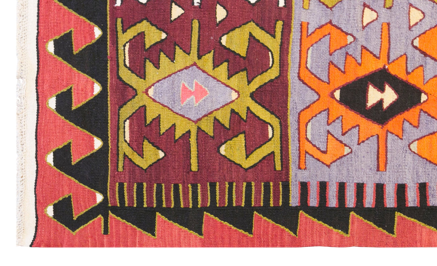 Vintage Turkish Kilim Rug, 5.4 x 11.6 ft, 165 x 355 cm, Handwoven Wool Kilim