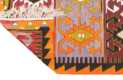 Vintage Turkish Kilim Rug, 5.4 x 11.6 ft, 165 x 355 cm, Handwoven Wool Kilim
