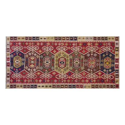 Vintage Turkish Kilim Rug, 5.4 x 12.3 ft, 165 x 375 cm, Handwoven Wool Kilim