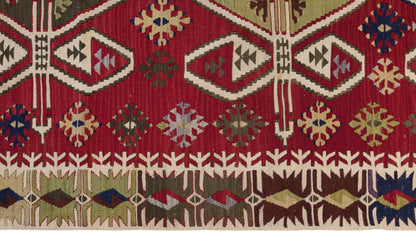 Vintage Turkish Kilim Rug, 5.4 x 12.3 ft, 165 x 375 cm, Handwoven Wool Kilim
