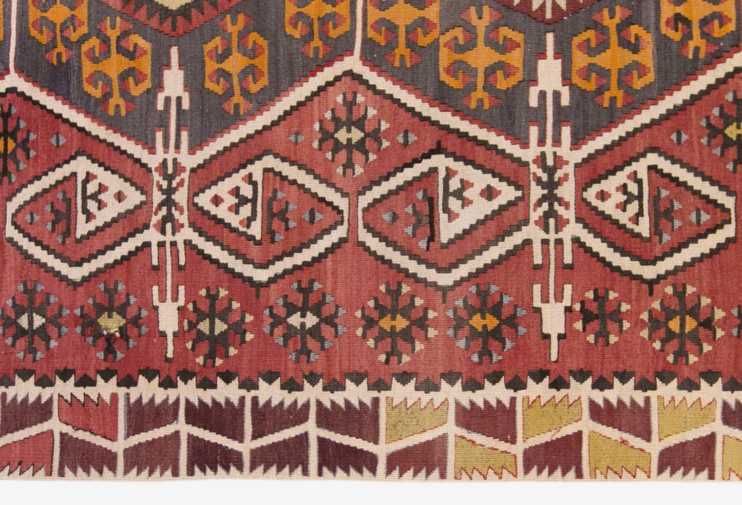 Vintage Turkish Kilim Rug, 5.4 x 12.8 ft, 165 x 390 cm, Handwoven Wool Kilim