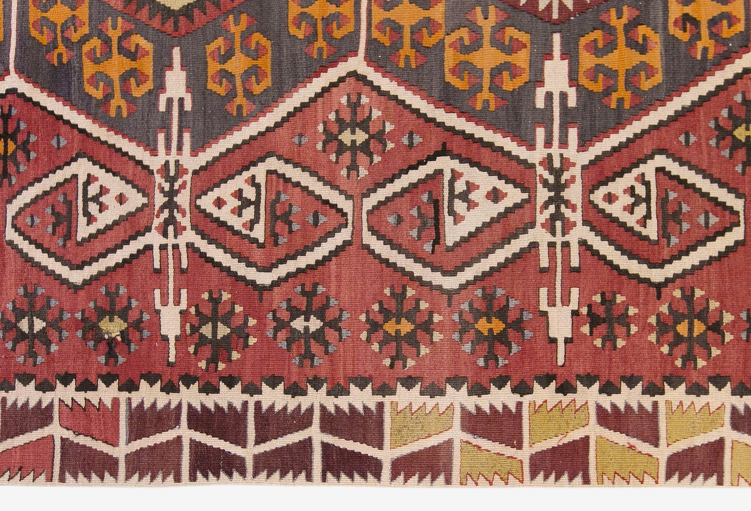 Vintage Turkish Kilim Rug, 5.4 x 12.8 ft, 165 x 390 cm, Handwoven Wool Kilim