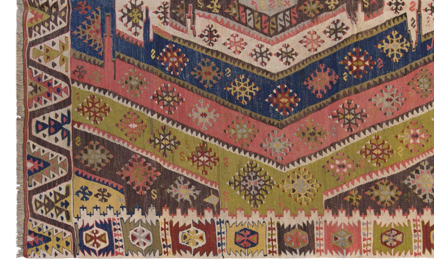Vintage Turkish Kilim Rug, 5.4 x 13.0 ft, 165 x 397 cm, Handwoven Wool Kilim