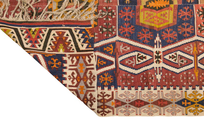 Vintage Turkish Kilim Rug, 5.4 x 14.1 ft, 165 x 430 cm, Handwoven Wool Kilim
