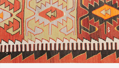 Vintage Turkish Kilim Rug, 5.4 x 9.8 ft, 165 x 300 cm, Handwoven Wool Kilim