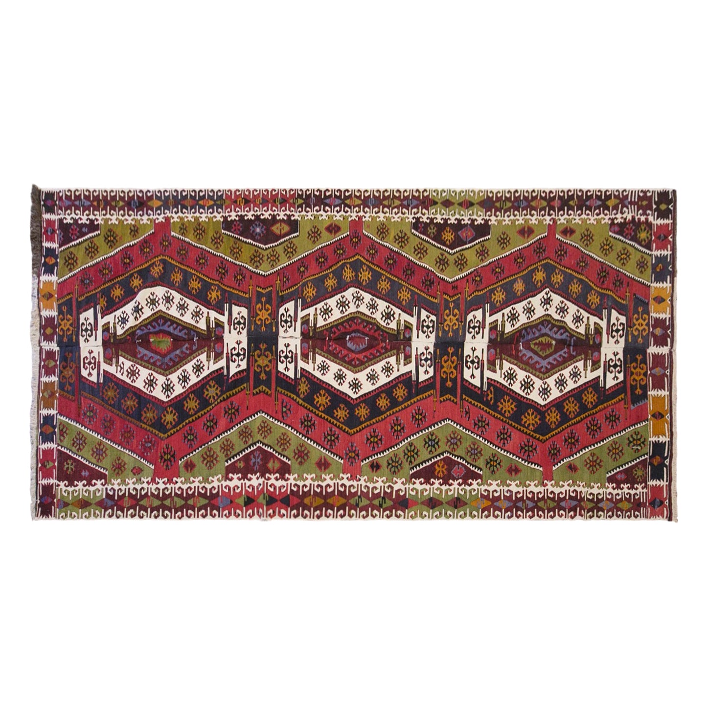 Vintage Turkish Kilim Rug, 5.5 x 14.4 ft, 167 x 440 cm, Handwoven Wool Kilim