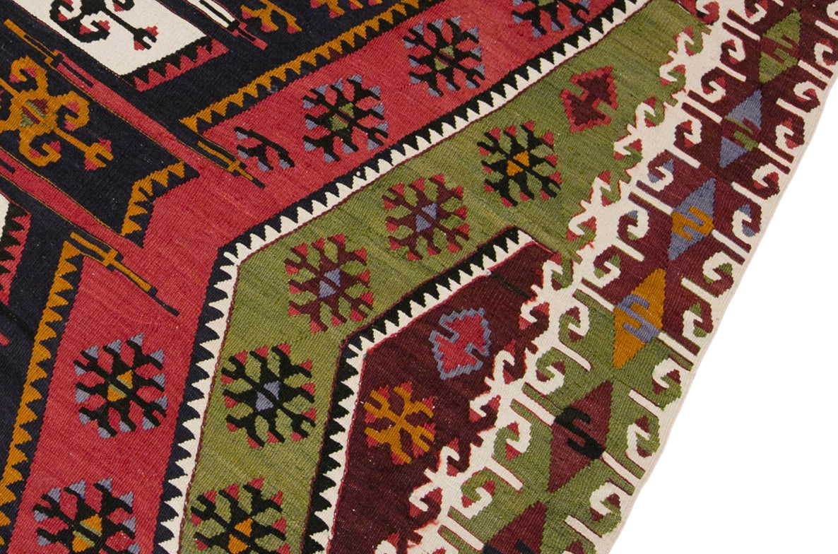 Vintage Turkish Kilim Rug, 5.5 x 14.4 ft, 167 x 440 cm, Handwoven Wool Kilim