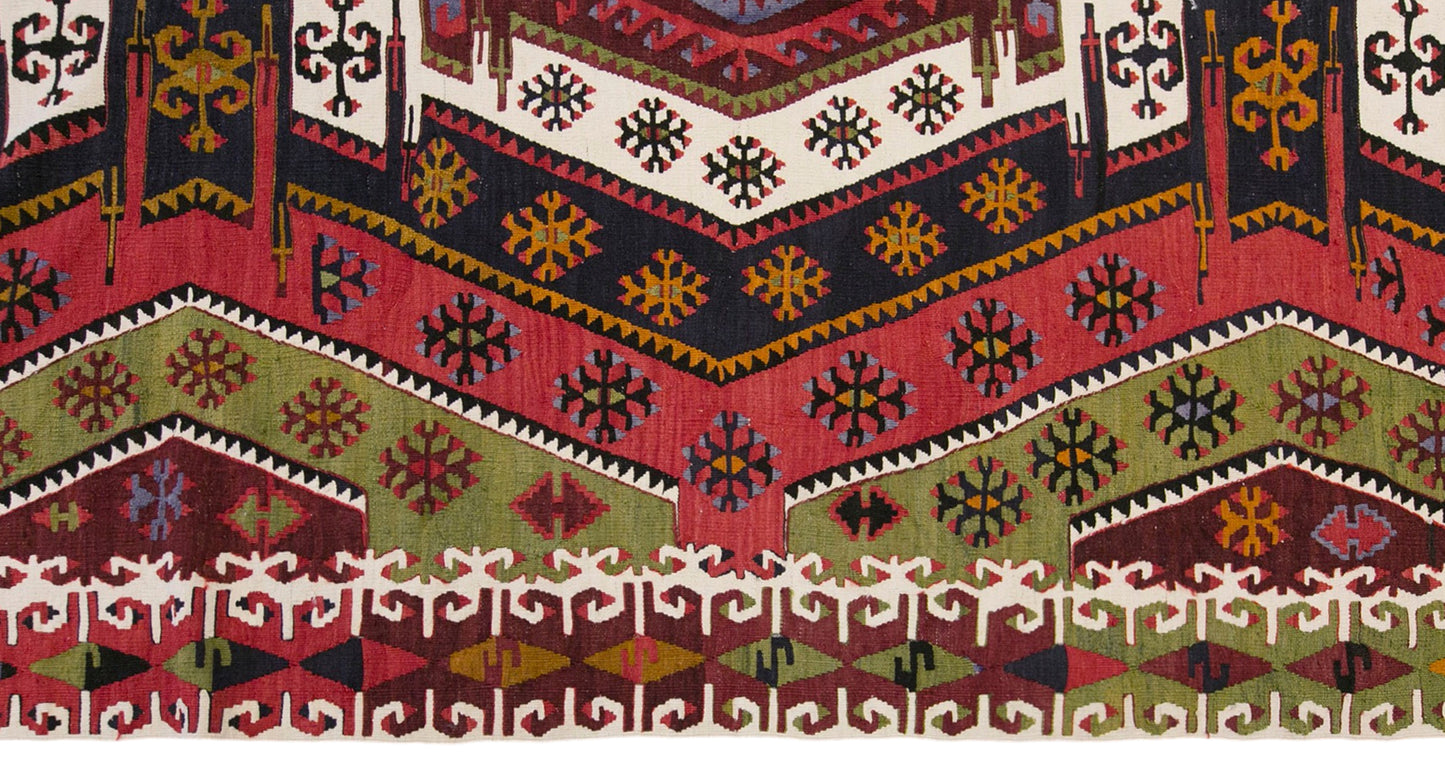 Vintage Turkish Kilim Rug, 5.5 x 14.4 ft, 167 x 440 cm, Handwoven Wool Kilim