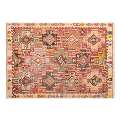 Vintage Turkish Kilim Rug, 5.5 x 9.8 ft, 168 x 300 cm, Handwoven Wool Kilim