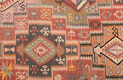 Vintage Turkish Kilim Rug, 5.5 x 9.8 ft, 168 x 300 cm, Handwoven Wool Kilim