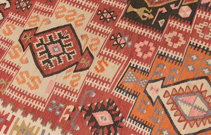 Vintage Turkish Kilim Rug, 5.5 x 9.8 ft, 168 x 300 cm, Handwoven Wool Kilim