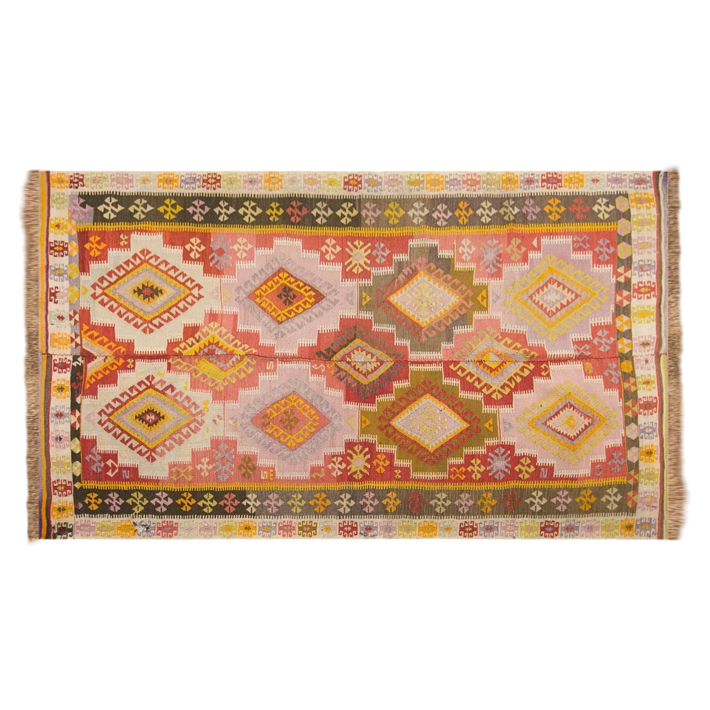 Vintage Turkish Kilim Rug, 5.6 x 10.3 ft, 170 x 315 cm, Handwoven Wool Kilim