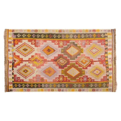 Vintage Turkish Kilim Rug, 5.6 x 10.3 ft, 170 x 315 cm, Handwoven Wool Kilim