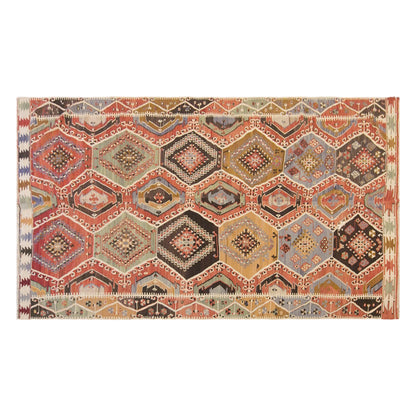 Vintage Turkish Kilim Rug, 5.6 x 11.8 ft, 172 x 360 cm, Handwoven Wool Kilim