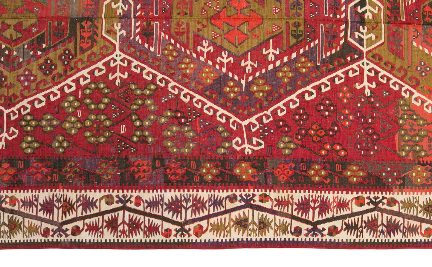 Vintage Turkish Kilim Rug, 5.6 x 13.6 ft, 170 x 415 cm, Handwoven Wool Kilim