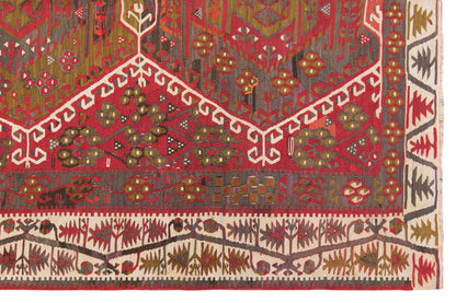 Vintage Turkish Kilim Rug, 5.6 x 13.6 ft, 170 x 415 cm, Handwoven Wool Kilim