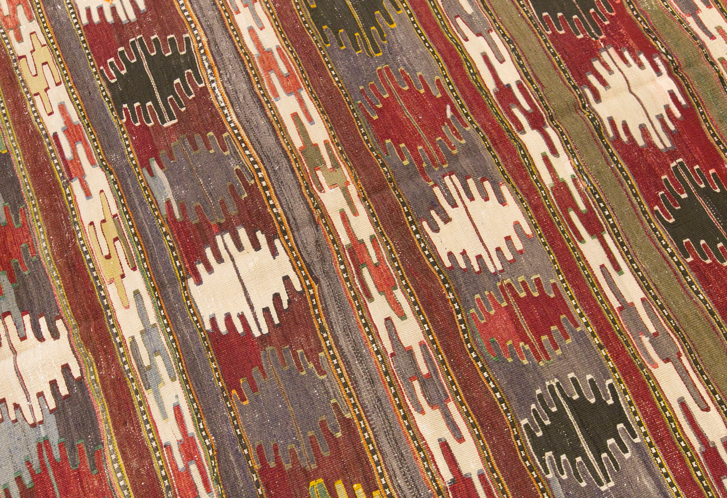 Vintage Turkish Kilim Rug, 5.6 x 9.0 ft, 172 x 275 cm, Handwoven Wool Kilim