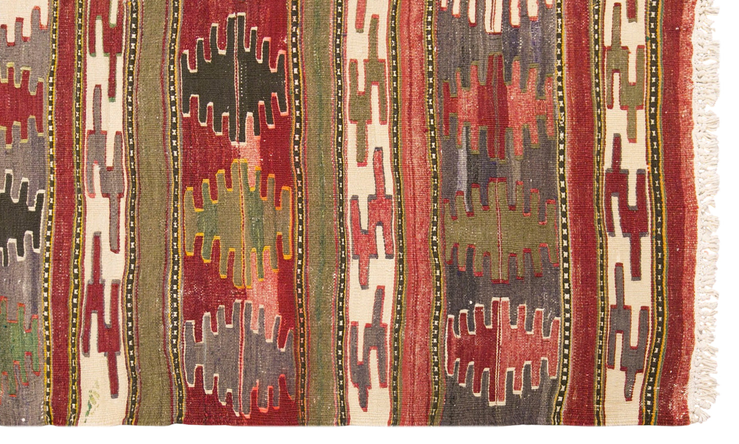Vintage Turkish Kilim Rug, 5.6 x 9.0 ft, 172 x 275 cm, Handwoven Wool Kilim