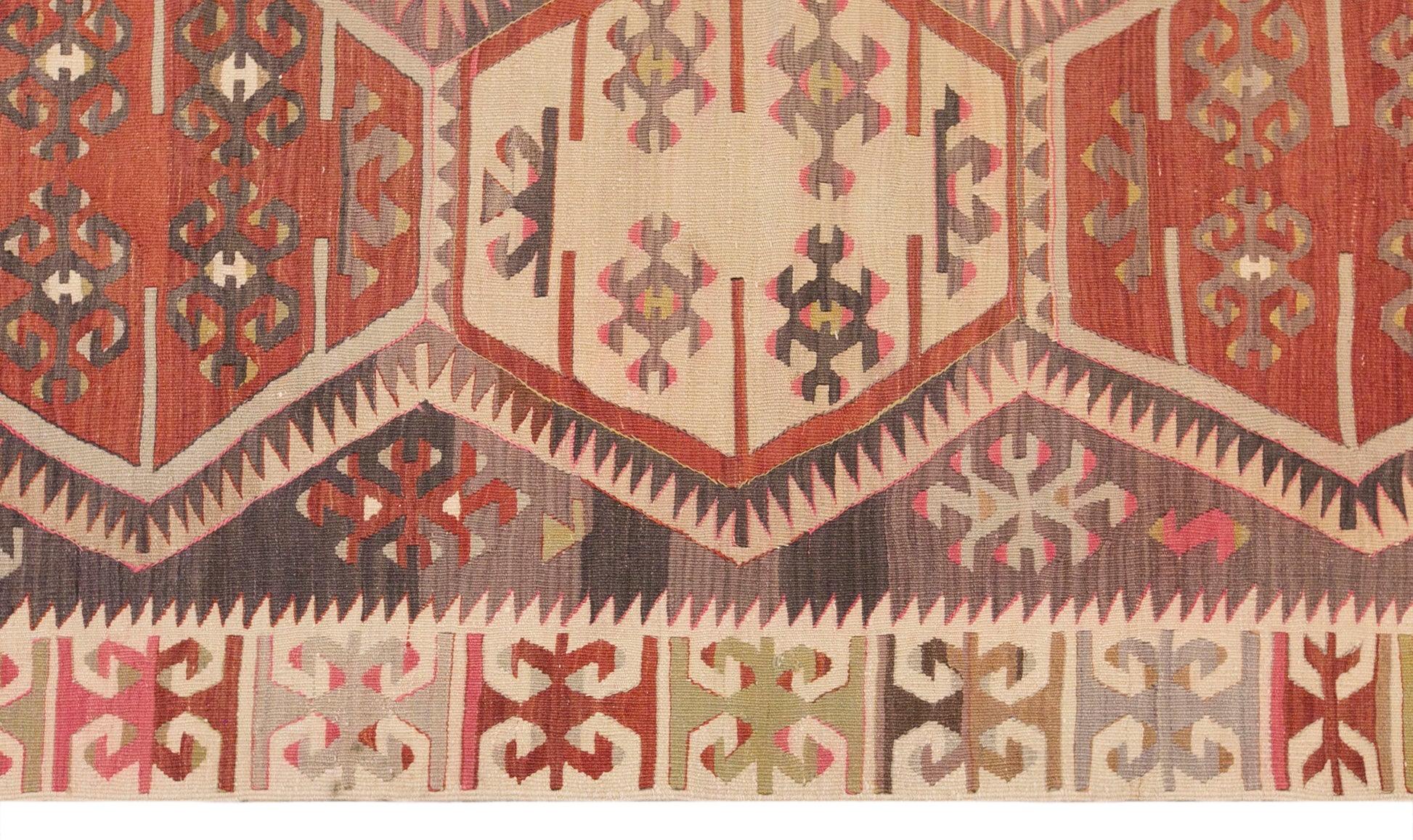 Vintage Turkish Kilim Rug, 5.7 x 13.3 ft, 175 x 405 cm, Handwoven Wool Kilim