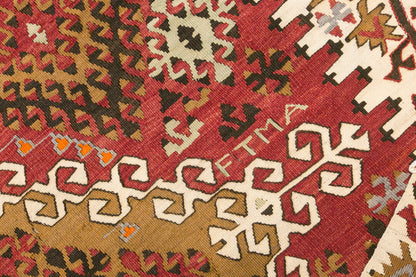 Vintage Turkish Kilim Rug, 5.8 x 10.7 ft, 178 x 325 cm, Handwoven Wool Kilim