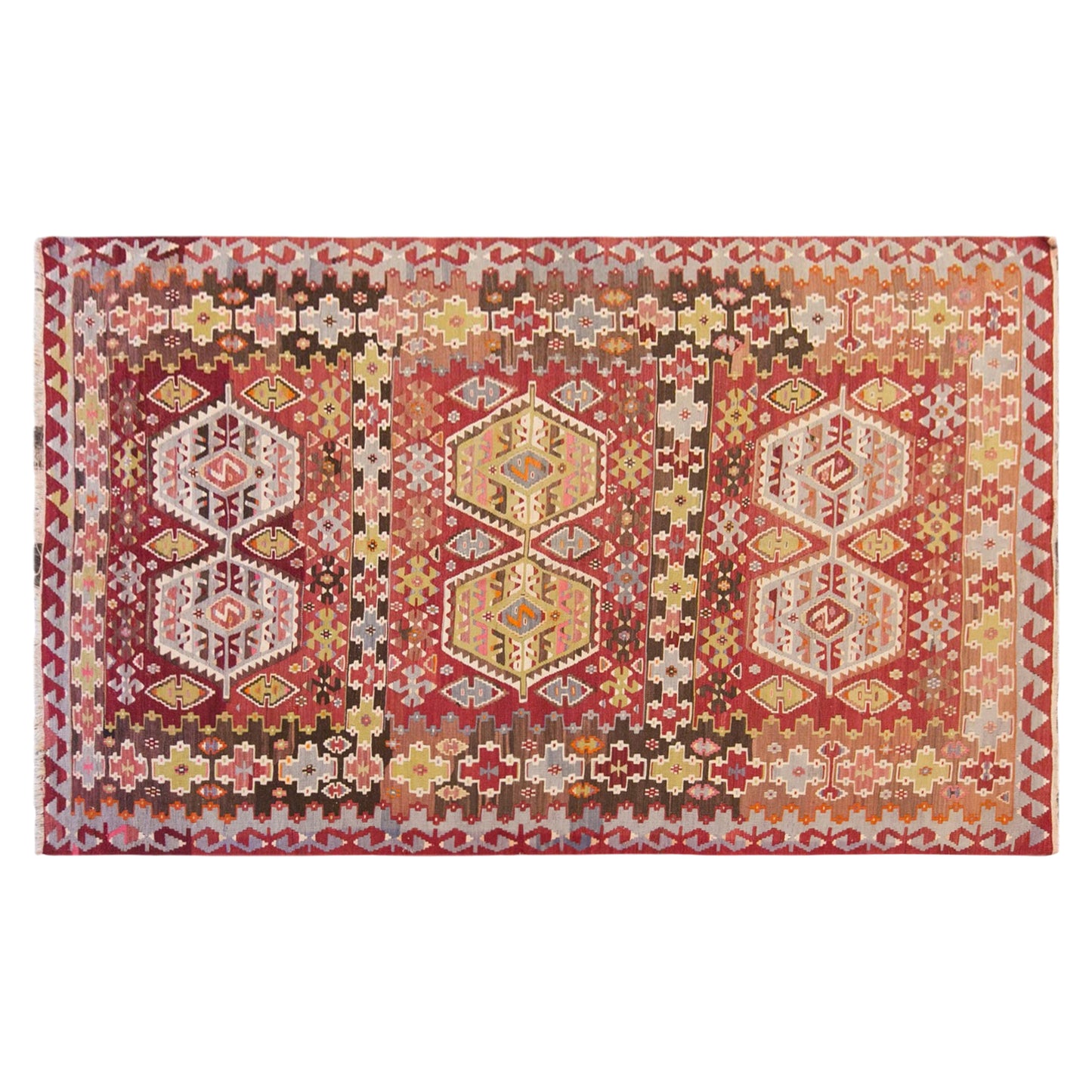 Vintage Turkish Kilim Rug, 5.8 x 10.8 ft, 176 x 330 cm, Handwoven Wool Kilim