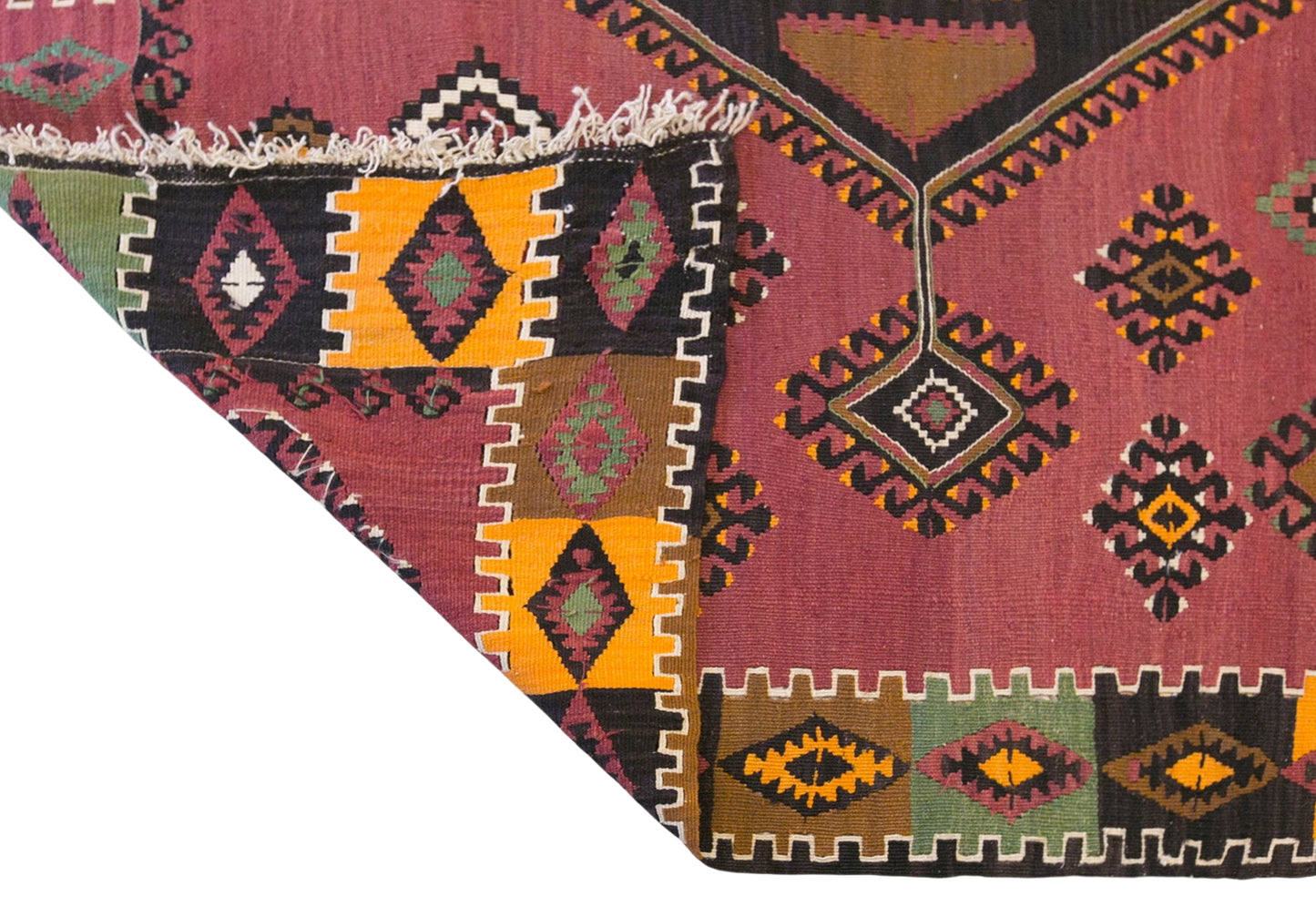 Vintage Turkish Kilim Rug, 5.8 x 13.6 ft, 178 x 415 cm, Handwoven Wool Kilim