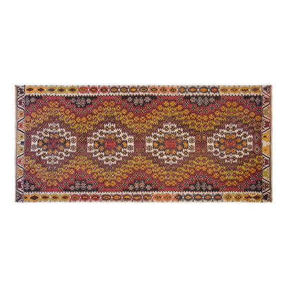 Vintage Turkish Kilim Rug, 5.8 x 14.4 ft, 176 x 440 cm, Handwoven Wool Kilim
