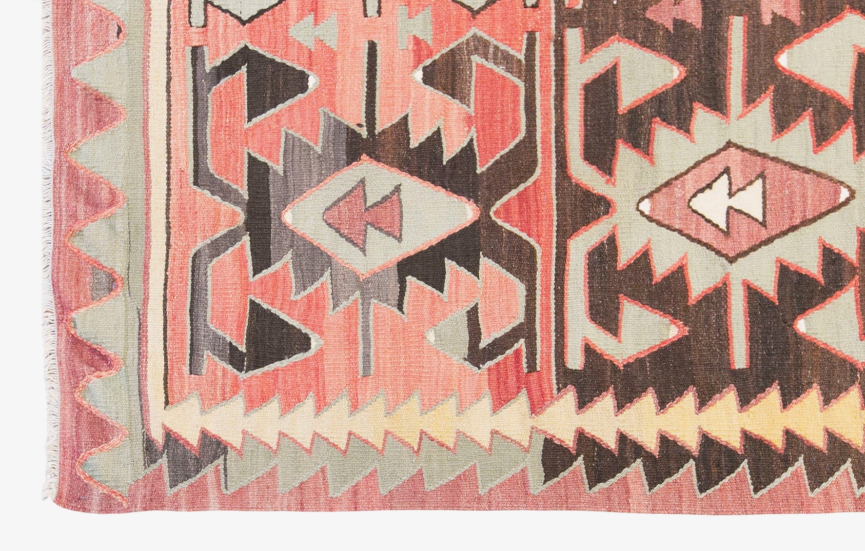 Vintage Turkish Kilim Rug, 5.8 x 8.9 ft, 178 x 272 cm, Handwoven Wool Kilim