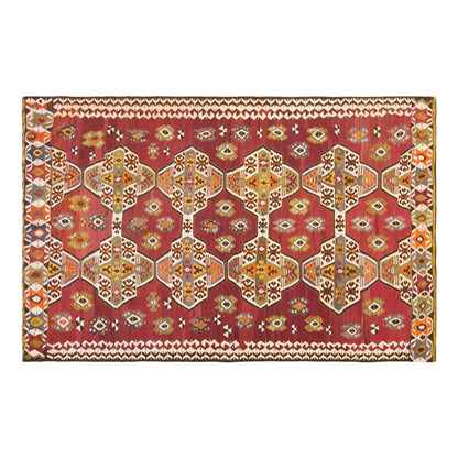 Vintage Turkish Kilim Rug, 5.9 x 11.6 ft, 180 x 355 cm, Handwoven Wool Kilim